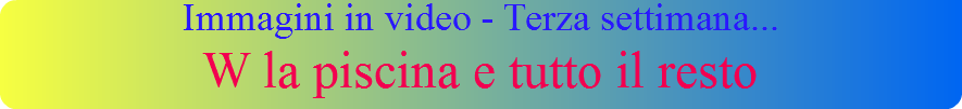 Immagini in video - Terza settimana... W la piscina e tutto il resto
